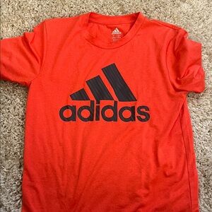 Adidas Kids Bright Red Tee with Black Logo